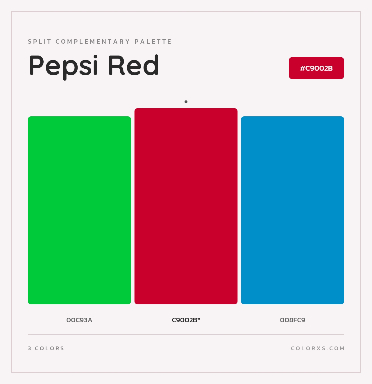 Pepsi Red - Split-Complementary Color Palette