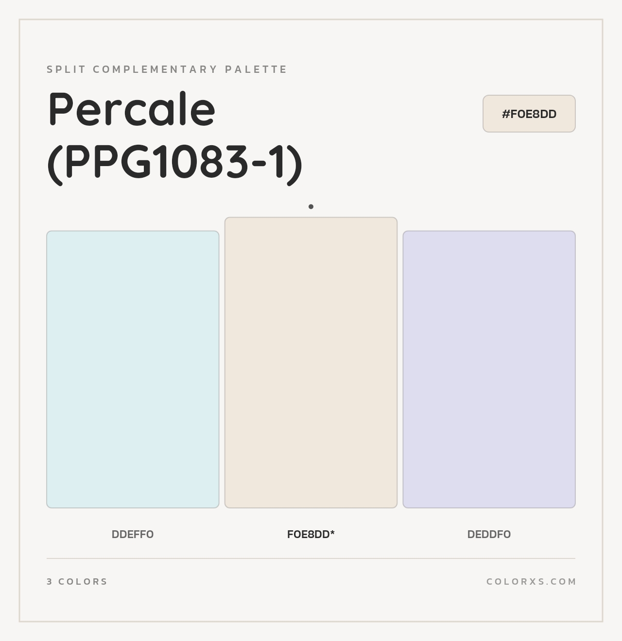 Percale (PPG1083-1) - Split-Complementary Color Palette