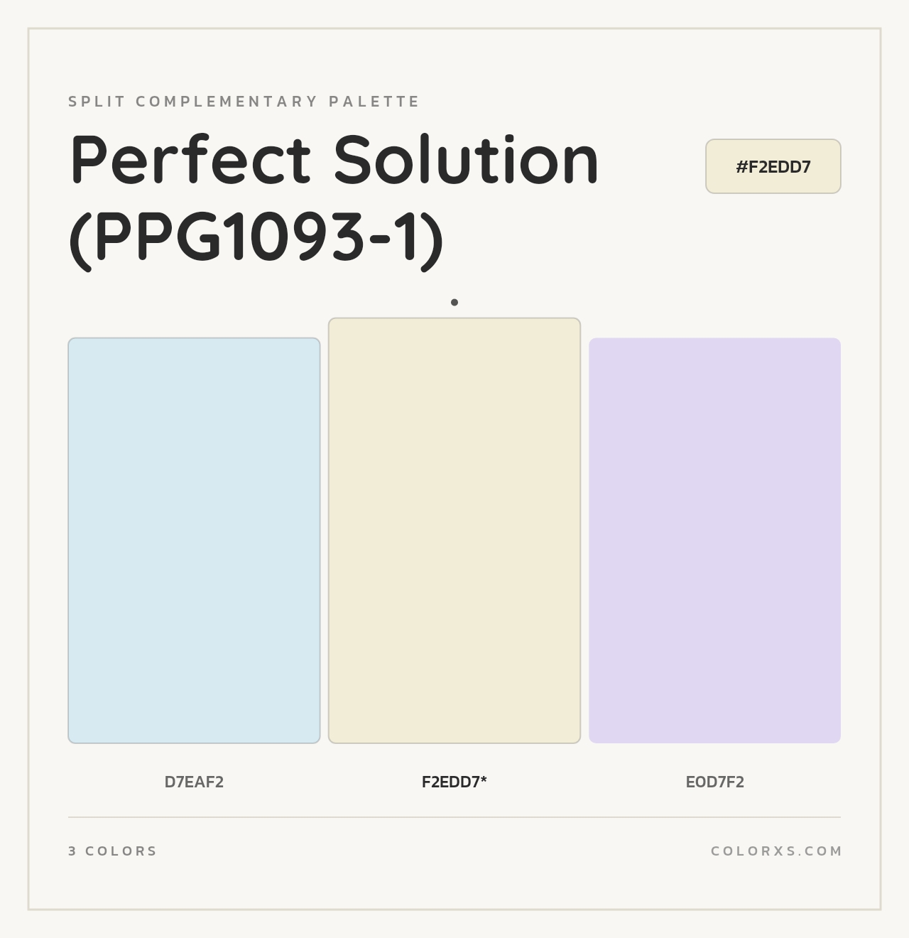 Perfect Solution (PPG1093-1) - Split-Complementary Color Palette