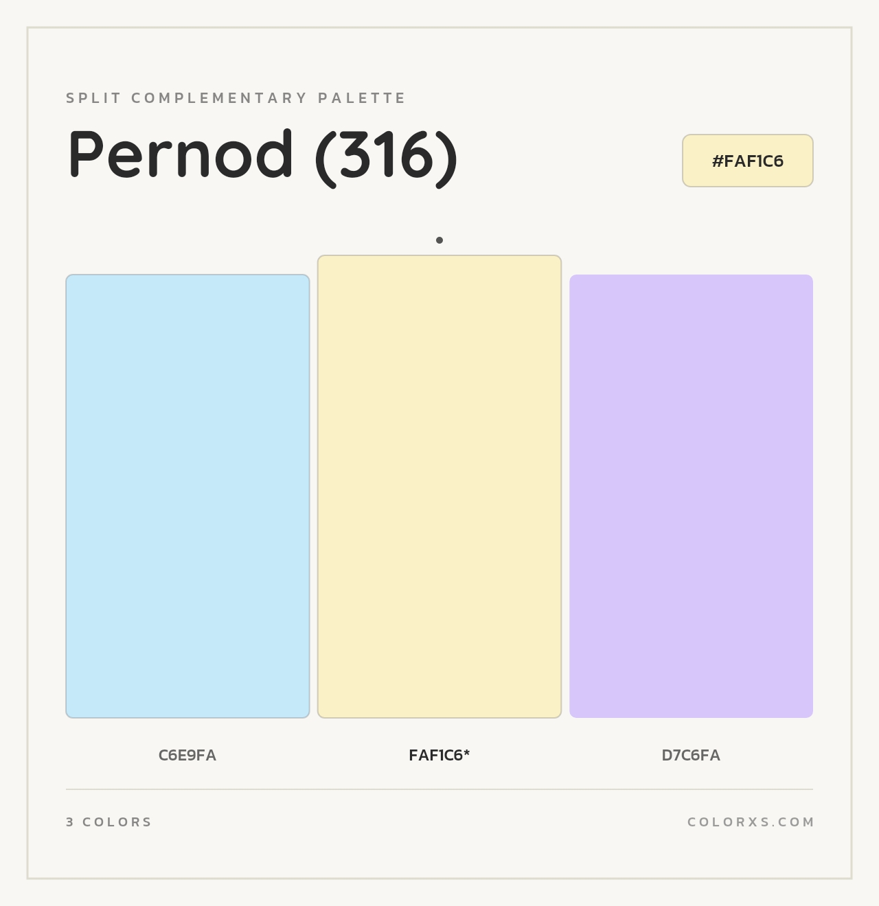 Pernod (316) - Split-Complementary Color Palette