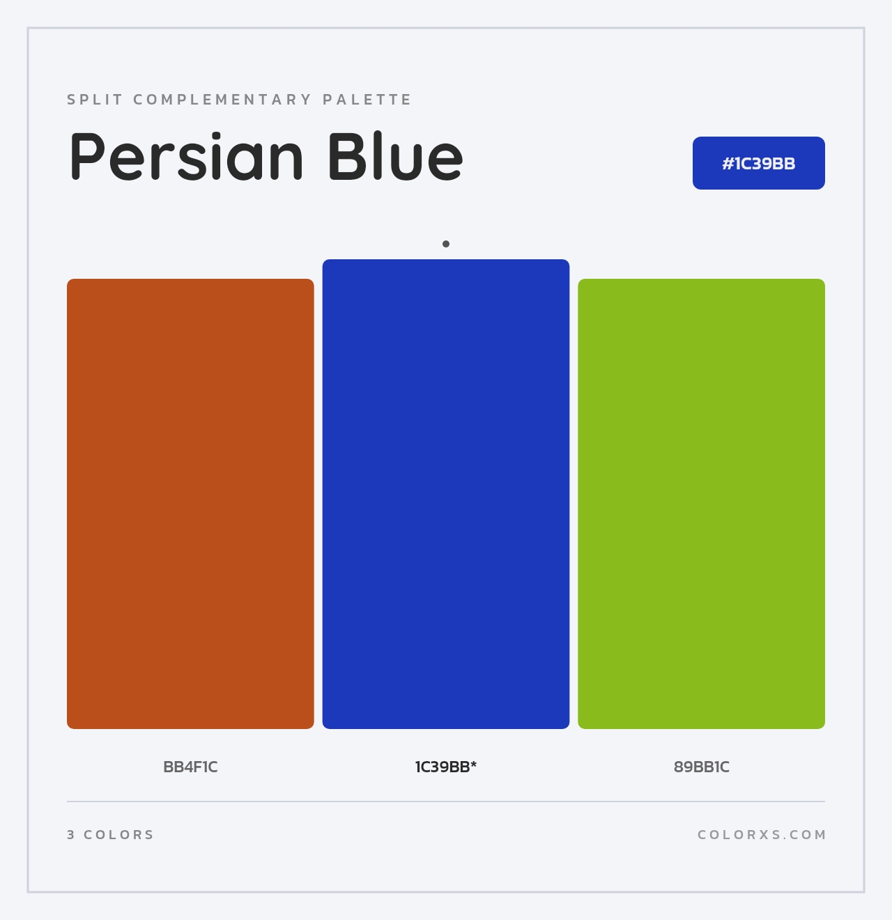 Persian Blue - Split-Complementary Color Palette