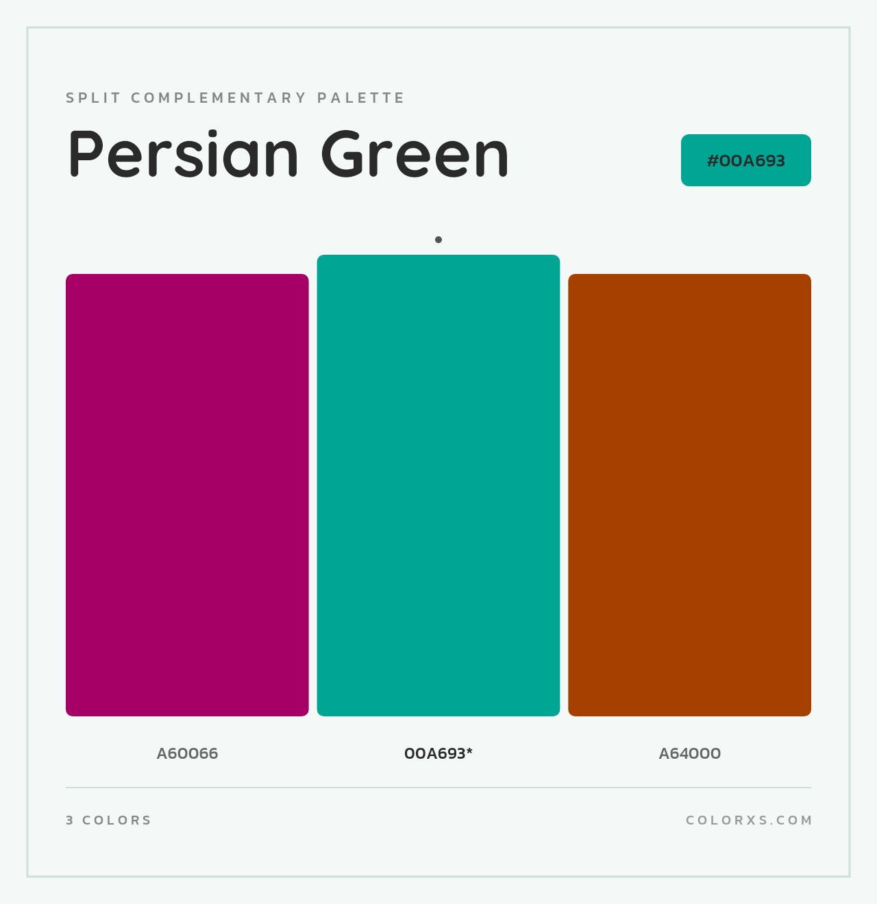 Persian Green - Split-Complementary Color Palette