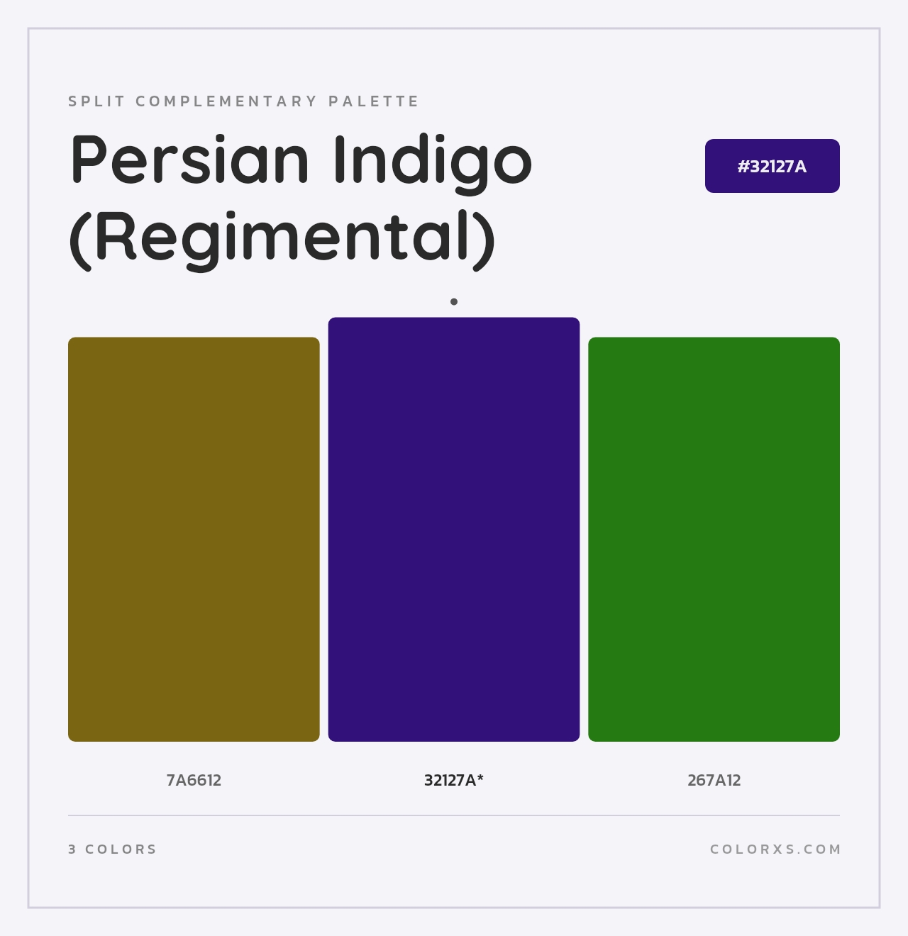 Persian Indigo (Regimental) - Split-Complementary Color Palette