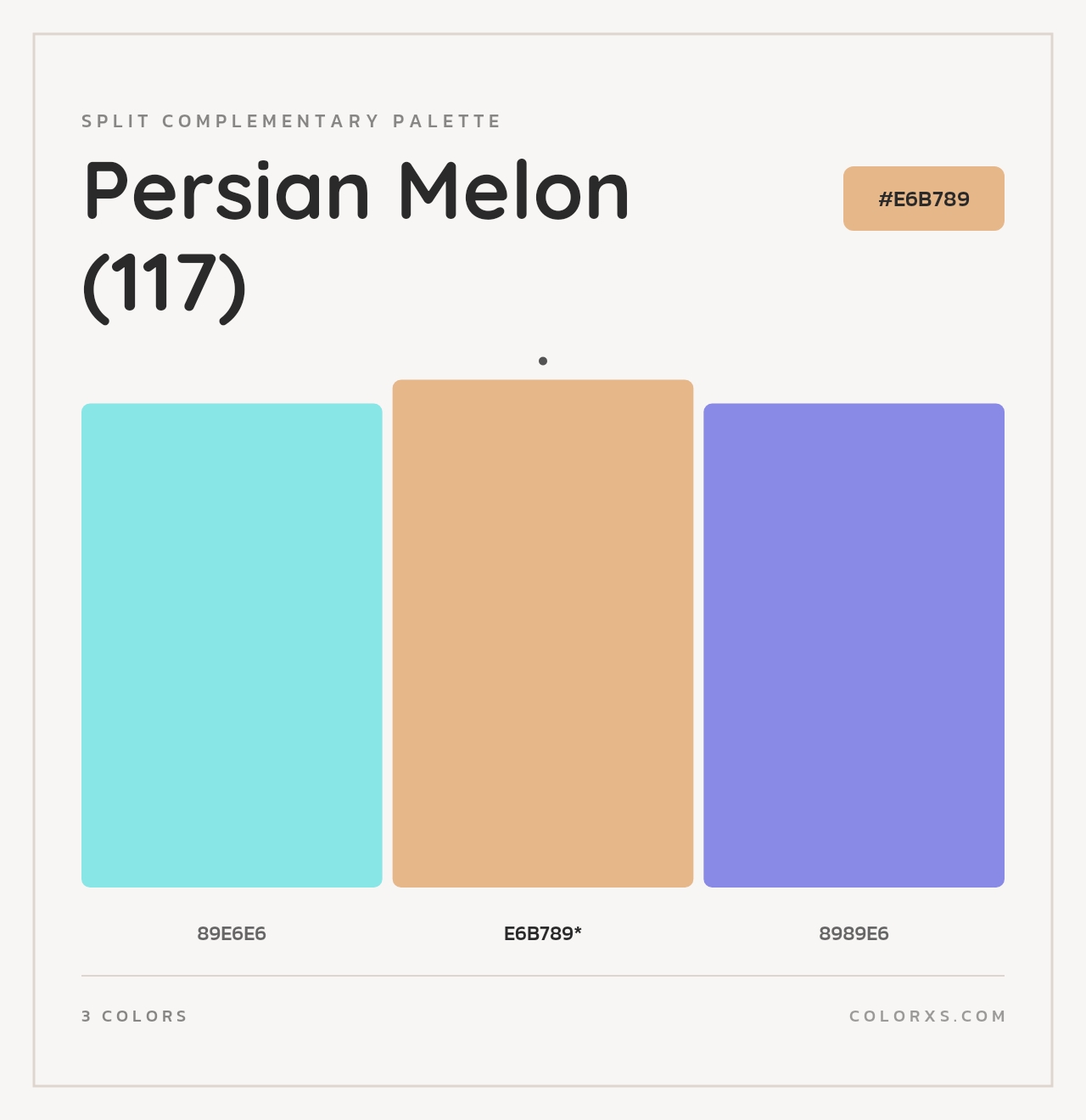 Persian Melon (117) - Split-Complementary Color Palette