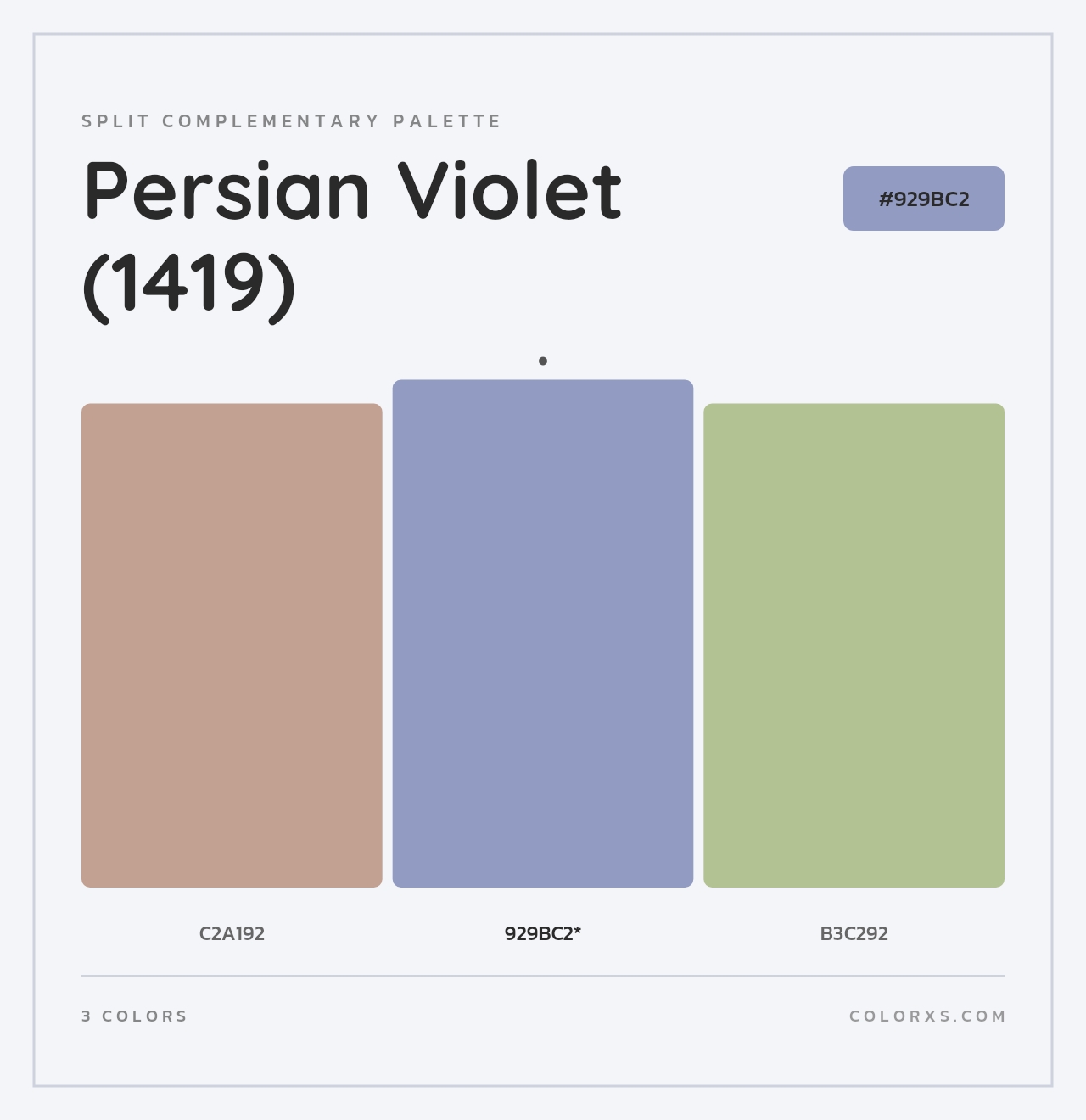 Persian Violet (1419) - Split-Complementary Color Palette