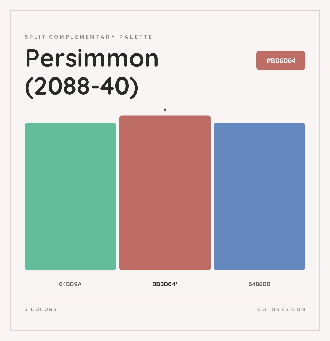 Persimmon (2088-40) - Split-Complementary Color Palette
