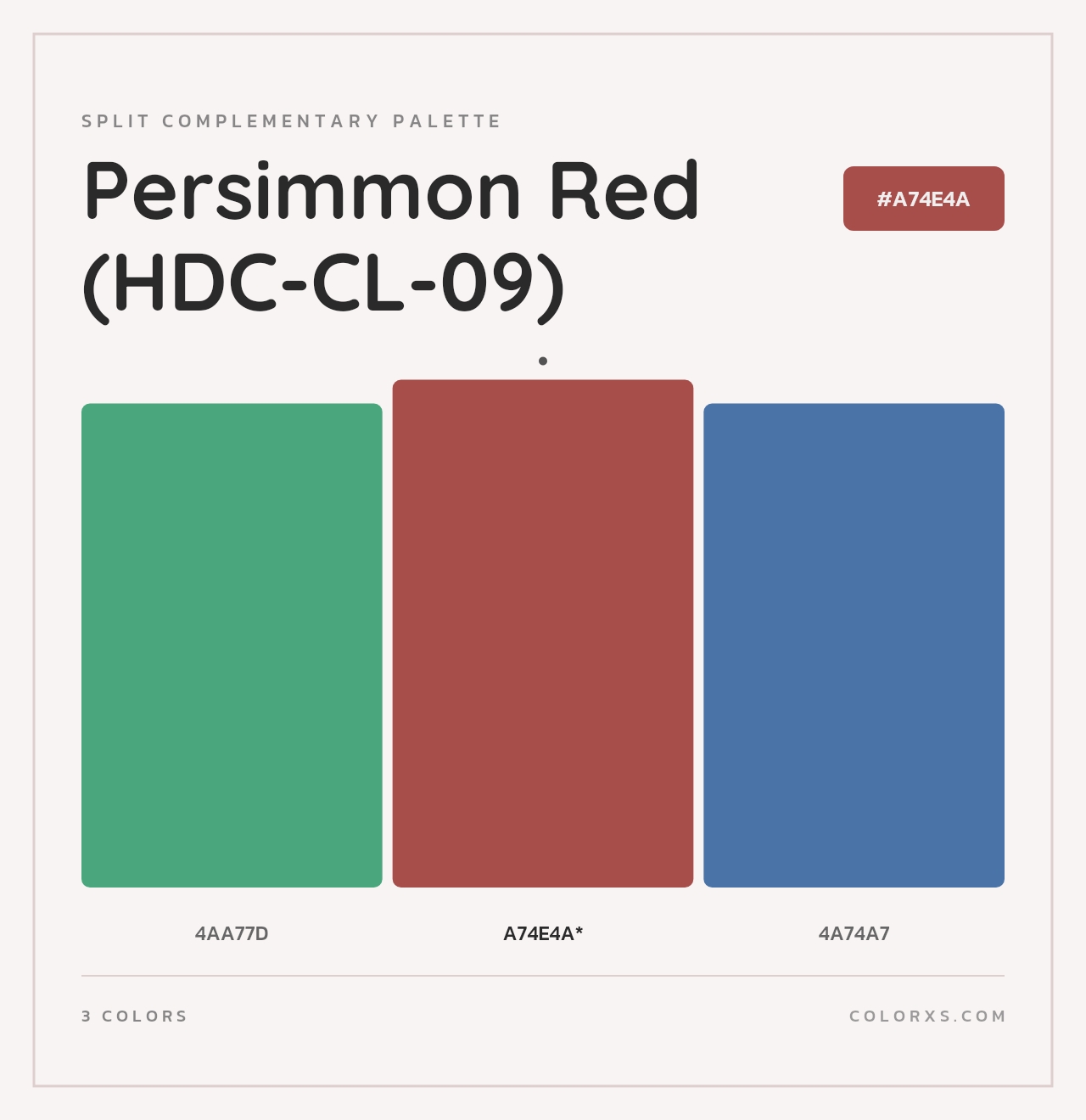 Persimmon Red (HDC-CL-09) - Split-Complementary Color Palette