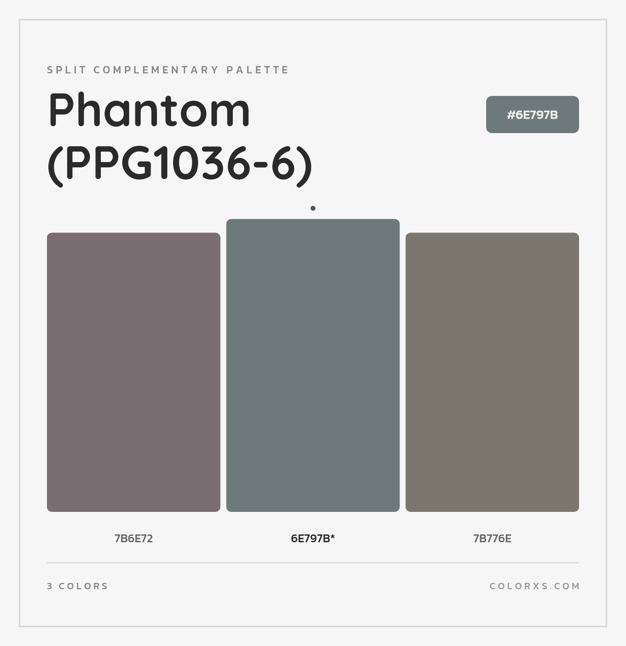 Phantom (PPG1036-6) - Split-Complementary Color Palette