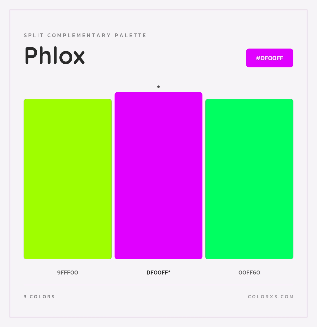 Phlox - Split-Complementary Color Palette