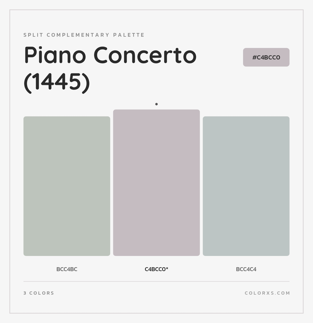 Piano Concerto (1445) - Split-Complementary Color Palette
