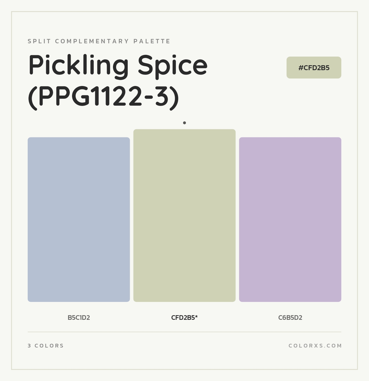 Pickling Spice (PPG1122-3) - Split-Complementary Color Palette