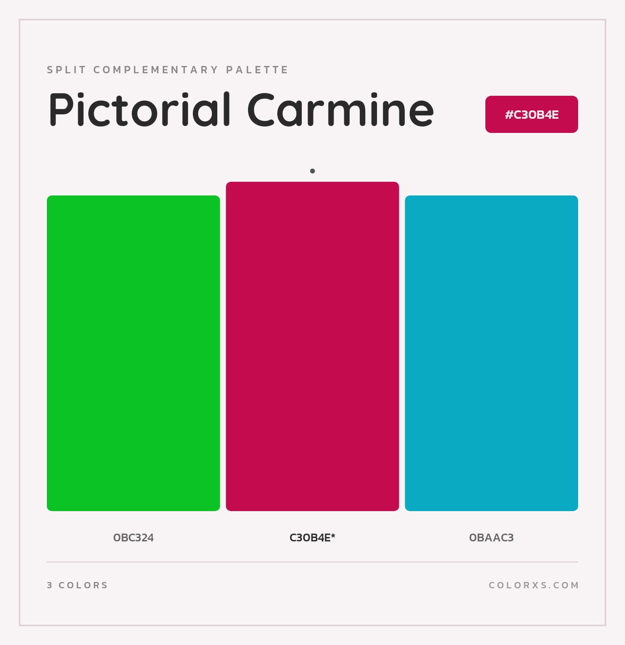 Pictorial Carmine - Split-Complementary Color Palette