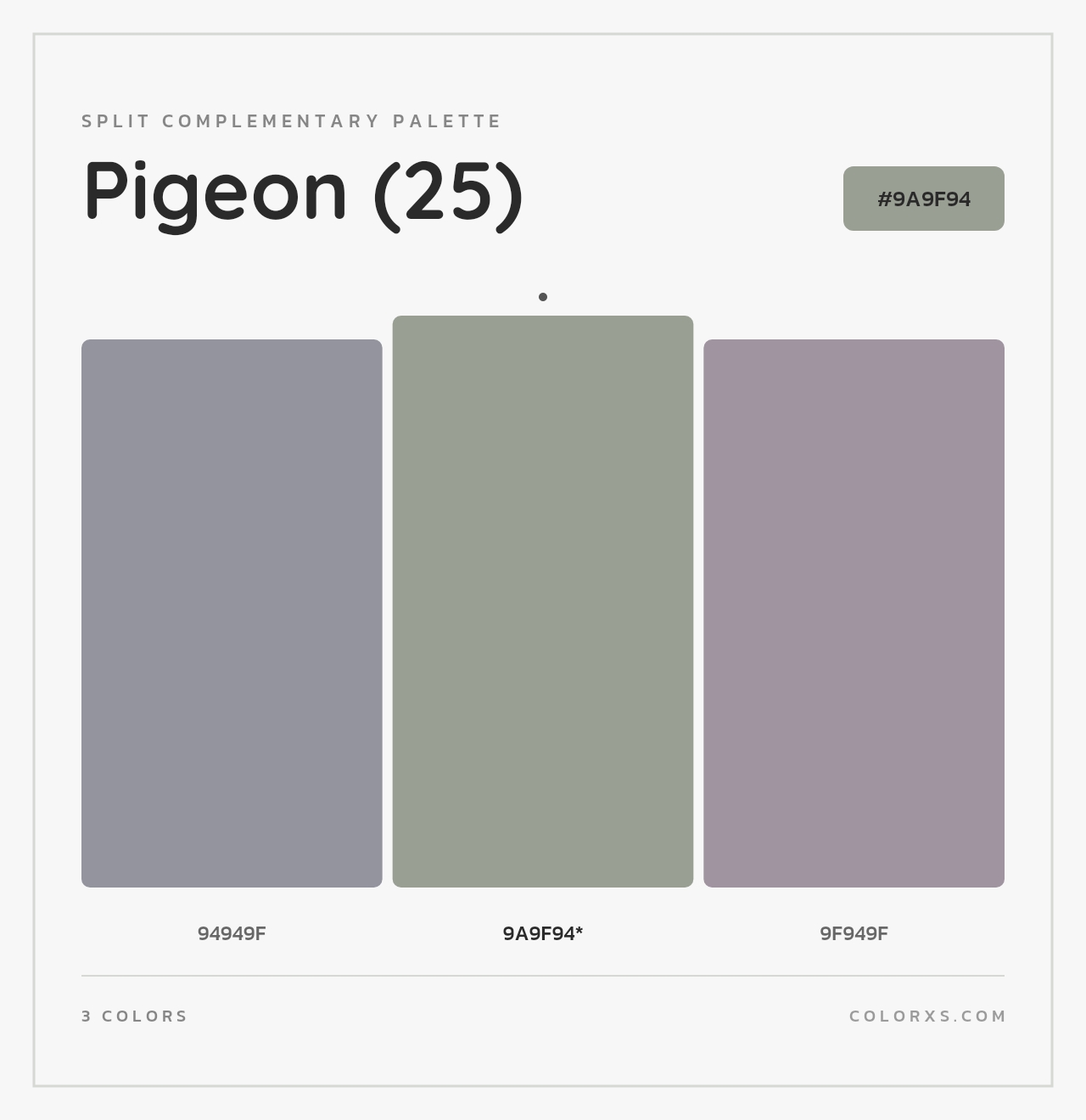 Pigeon (25) - Split-Complementary Color Palette