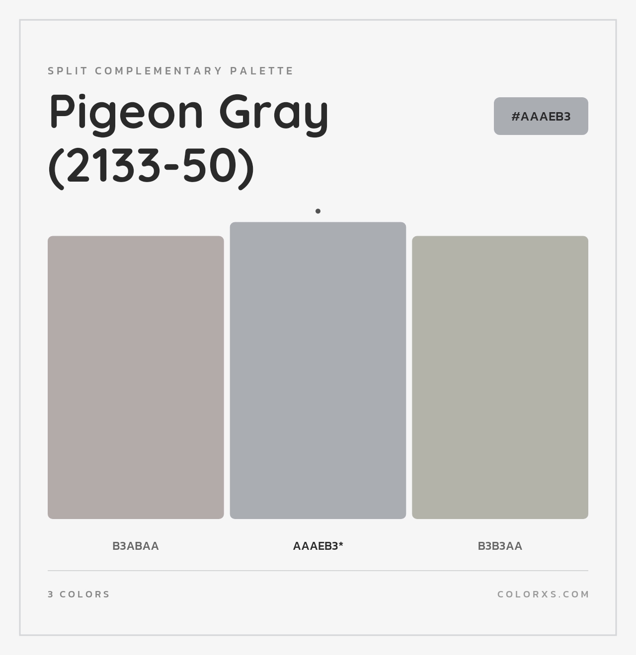 Pigeon Gray (2133-50) - Split-Complementary Color Palette