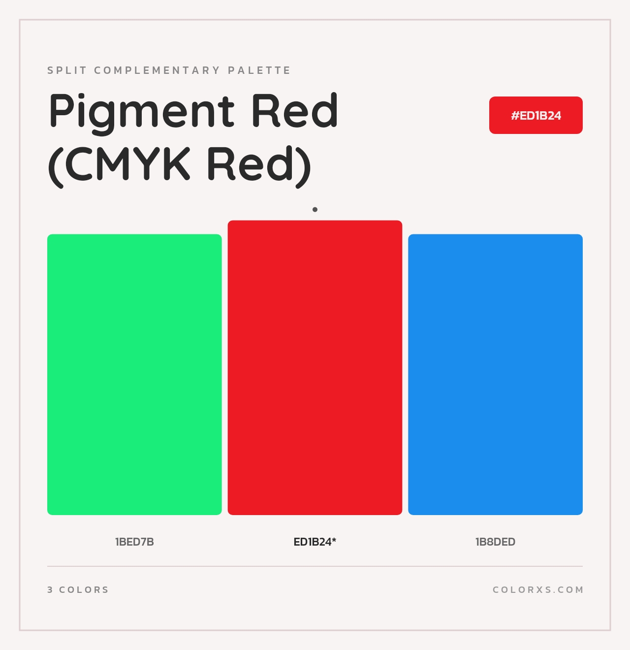 Pigment Red (CMYK Red) - Split-Complementary Color Palette