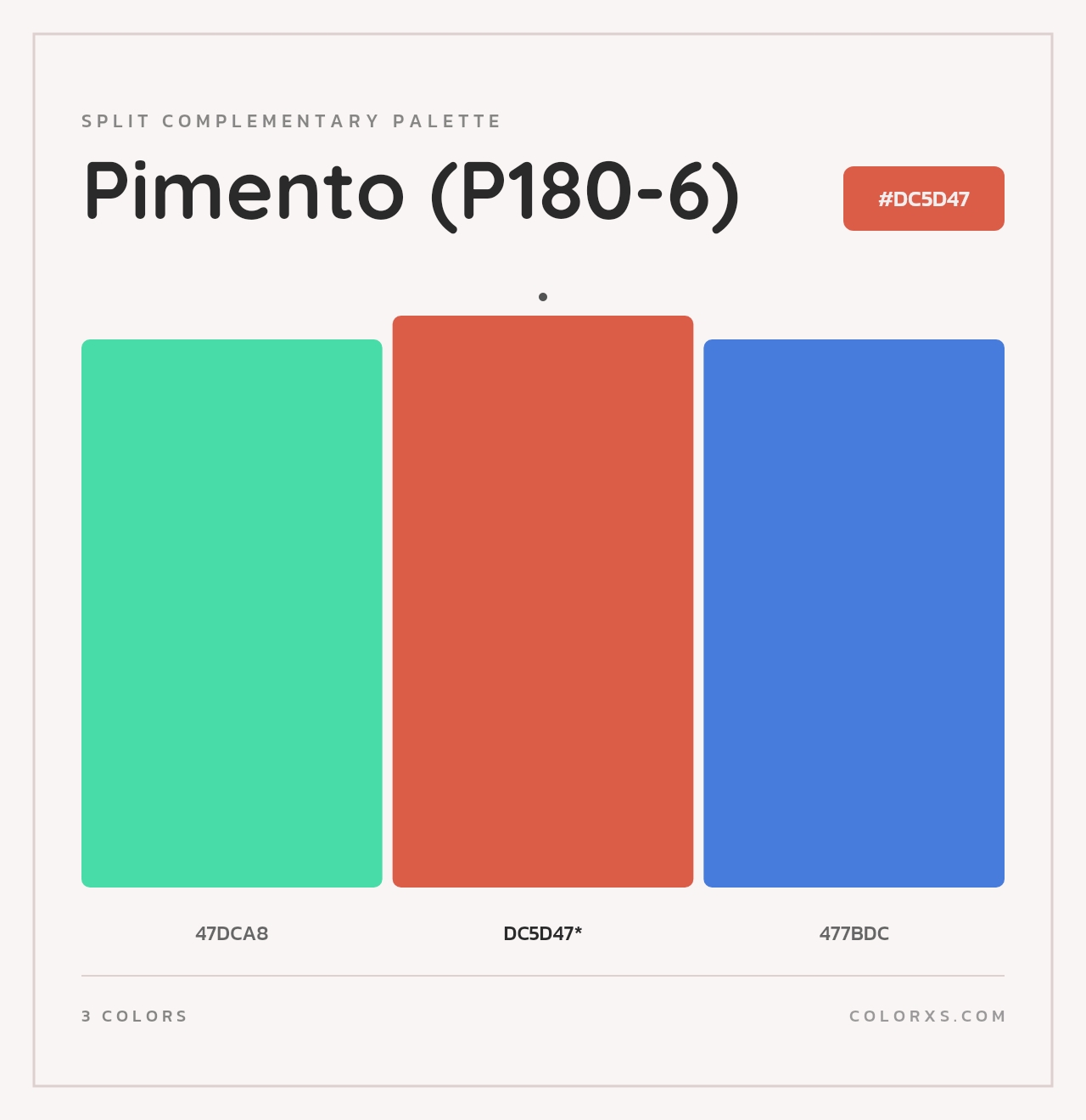 Pimento (P180-6) - Split-Complementary Color Palette
