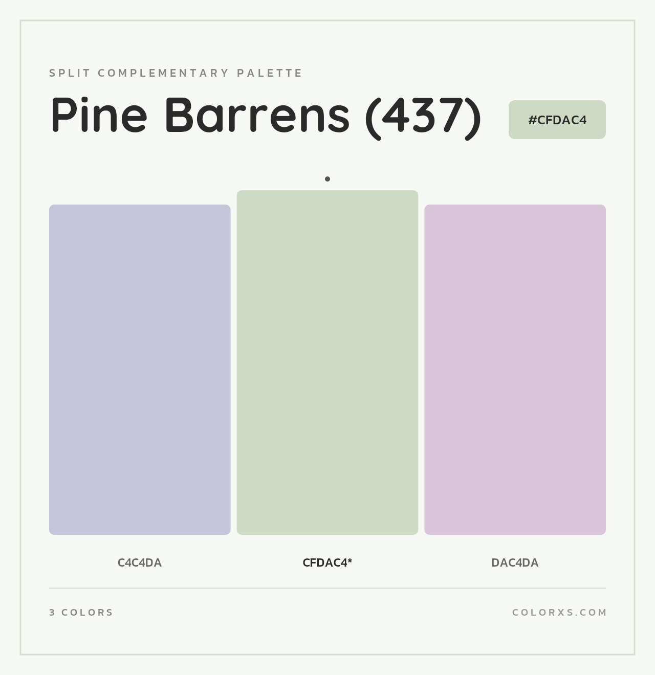 Pine Barrens (437) - Split-Complementary Color Palette