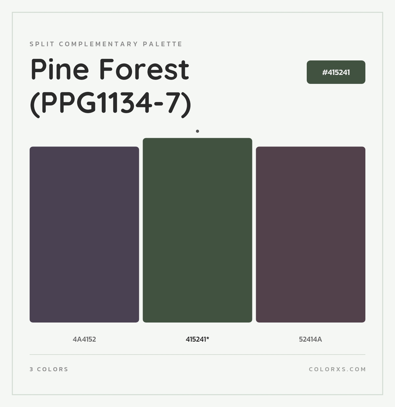 Pine Forest (PPG1134-7) - Split-Complementary Color Palette
