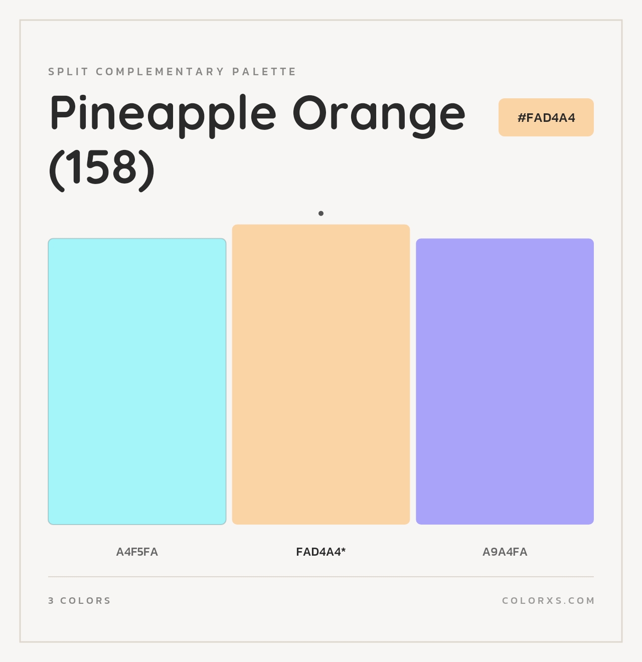 Pineapple Orange (158) - Split-Complementary Color Palette