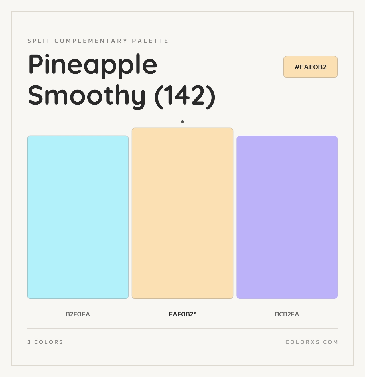 Pineapple Smoothy (142) - Split-Complementary Color Palette