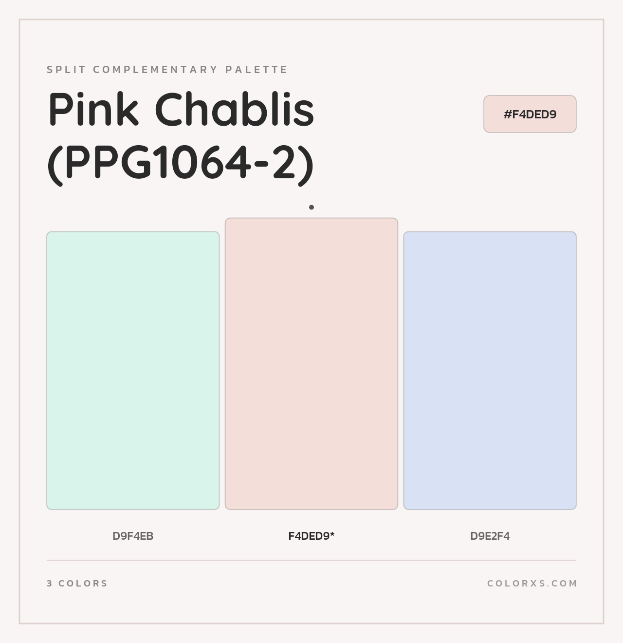 Pink Chablis (PPG1064-2) - Split-Complementary Color Palette