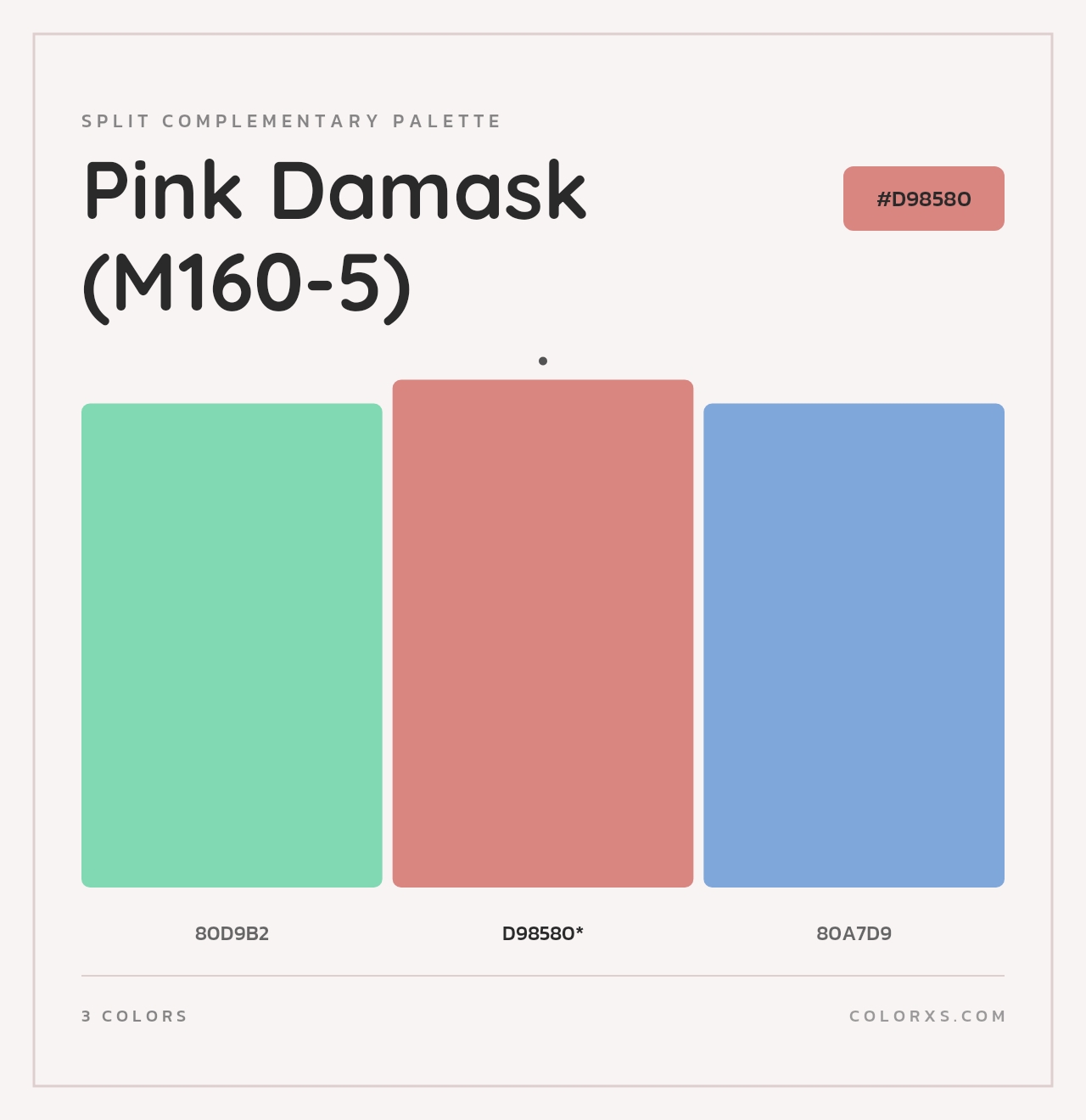 Pink Damask (M160-5) - Split-Complementary Color Palette