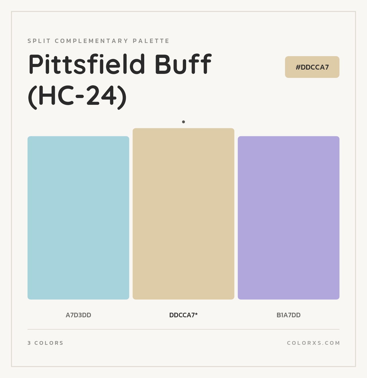 Pittsfield Buff (HC-24) - Split-Complementary Color Palette