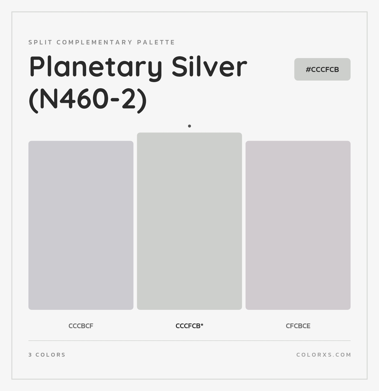 Planetary Silver (N460-2) - Split-Complementary Color Palette