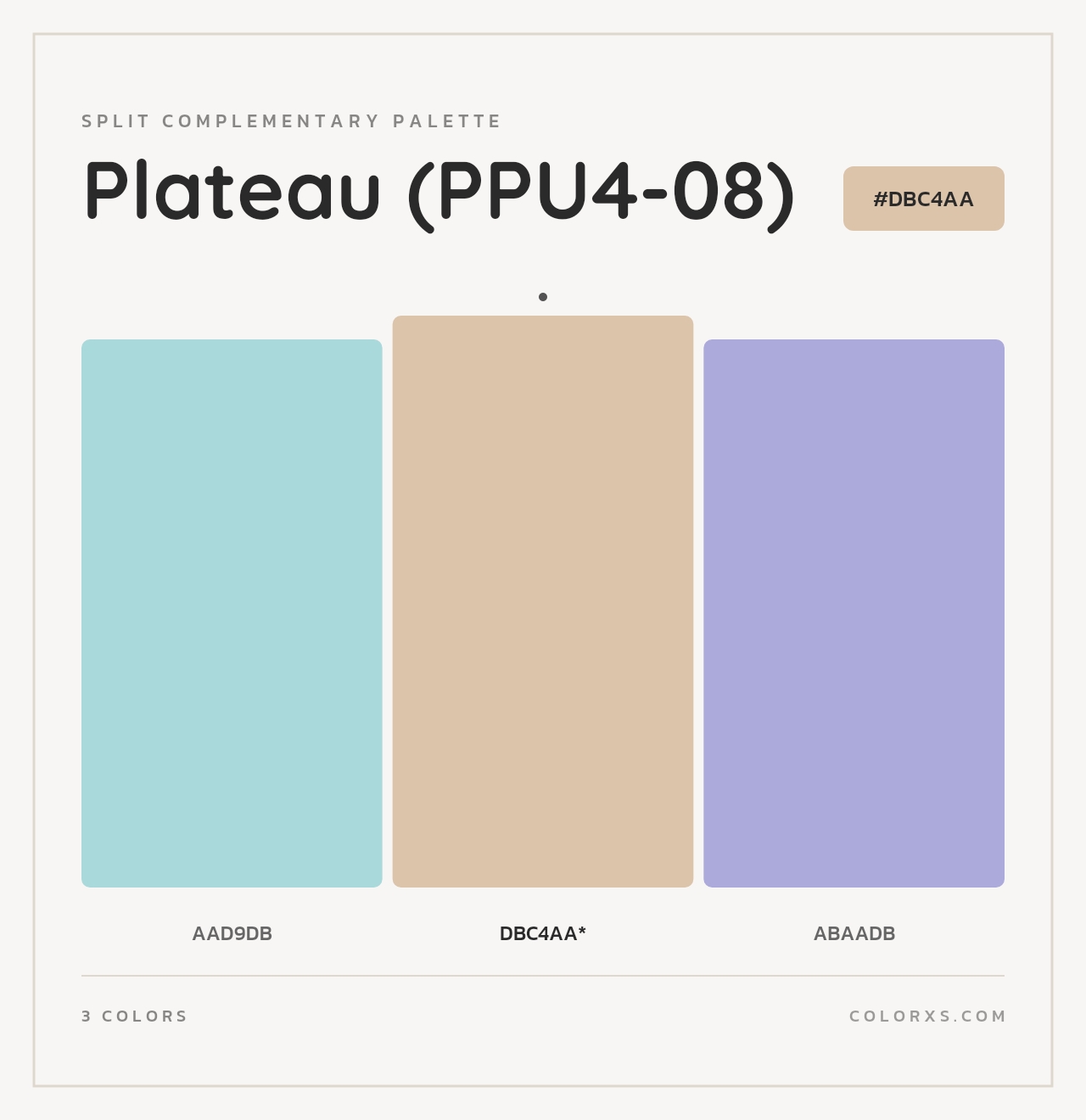 Plateau (PPU4-08) - Split-Complementary Color Palette