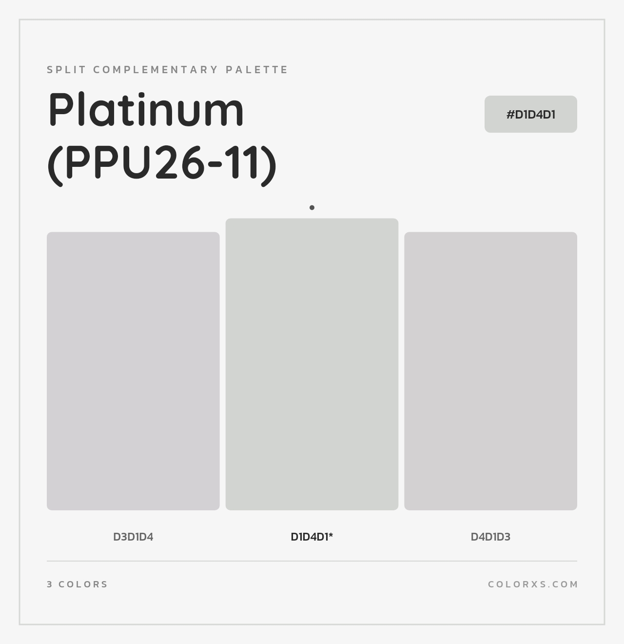 Platinum (PPU26-11) - Split-Complementary Color Palette