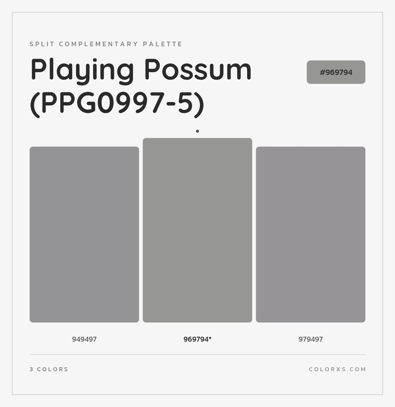Playing Possum (PPG0997-5) - Split-Complementary Color Palette