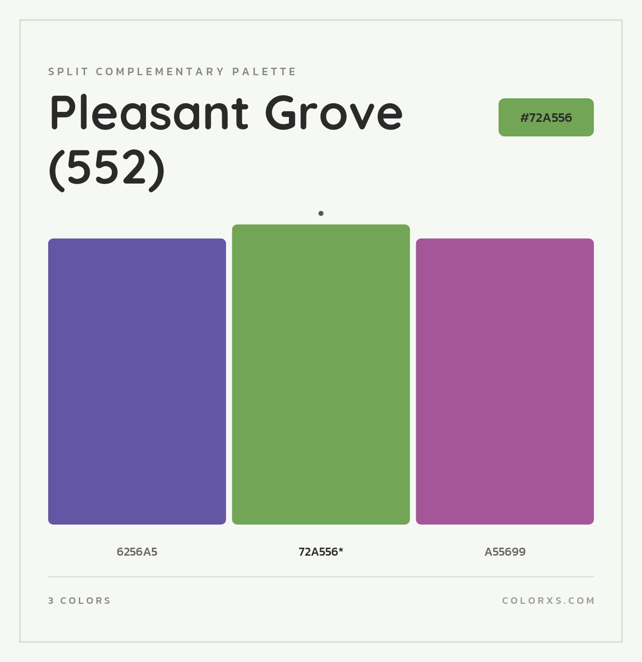 Pleasant Grove (552) - Split-Complementary Color Palette