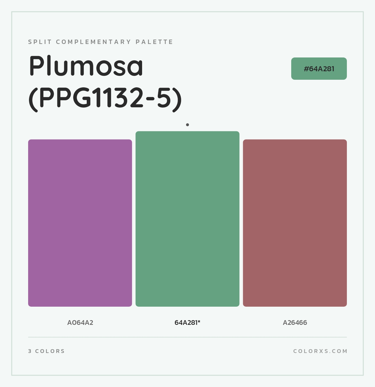 Plumosa (PPG1132-5) - Split-Complementary Color Palette