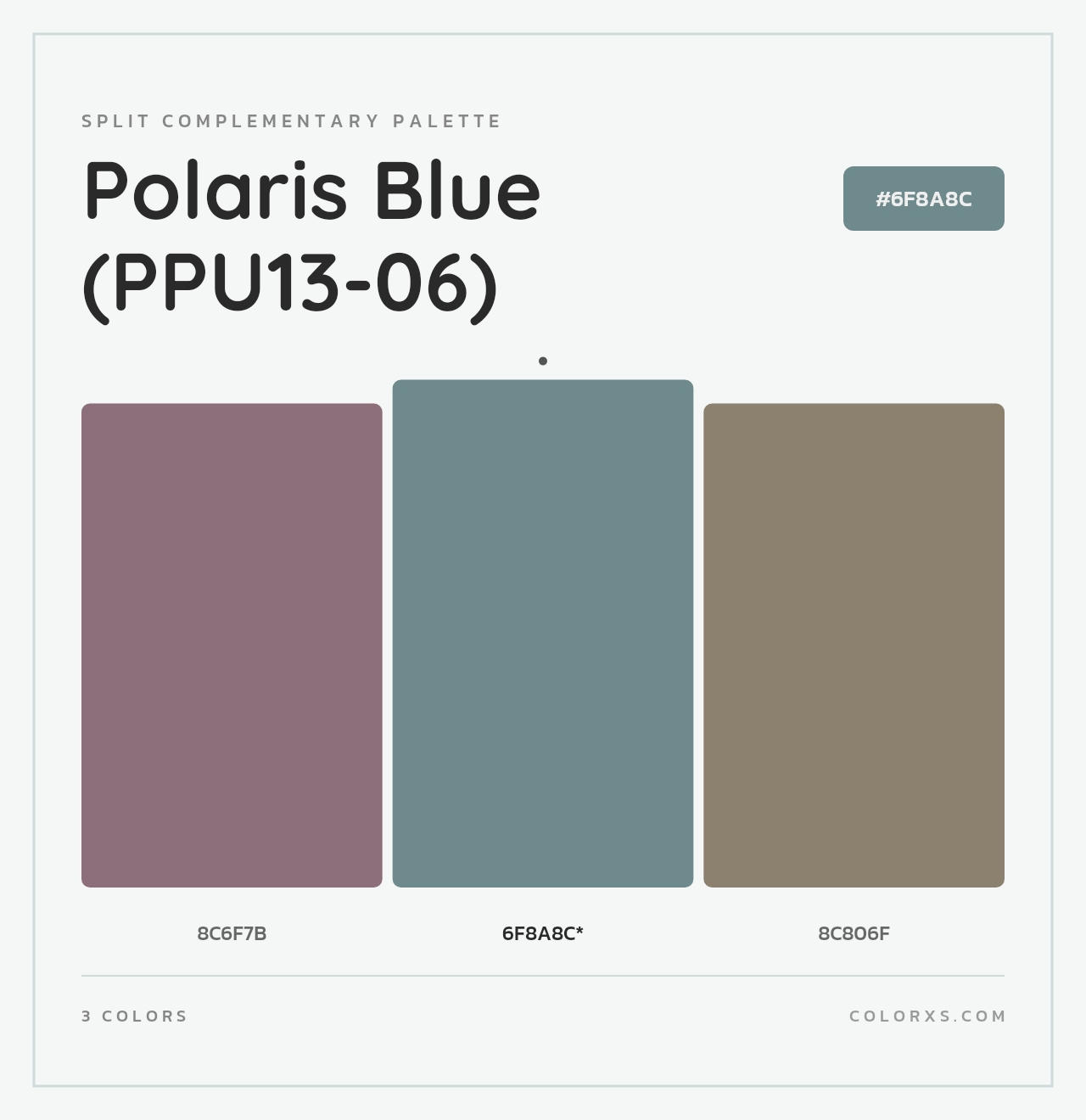 Polaris Blue (PPU13-06) - Split-Complementary Color Palette