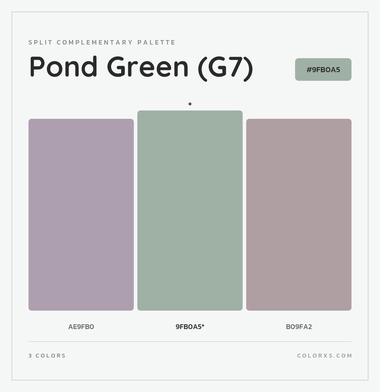 Pond Green (G7) - Split-Complementary Color Palette