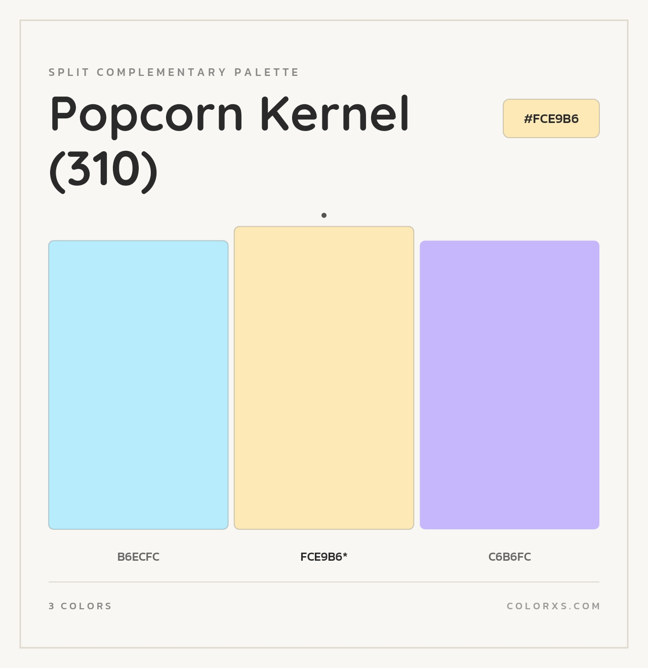 Popcorn Kernel (310) - Split-Complementary Color Palette