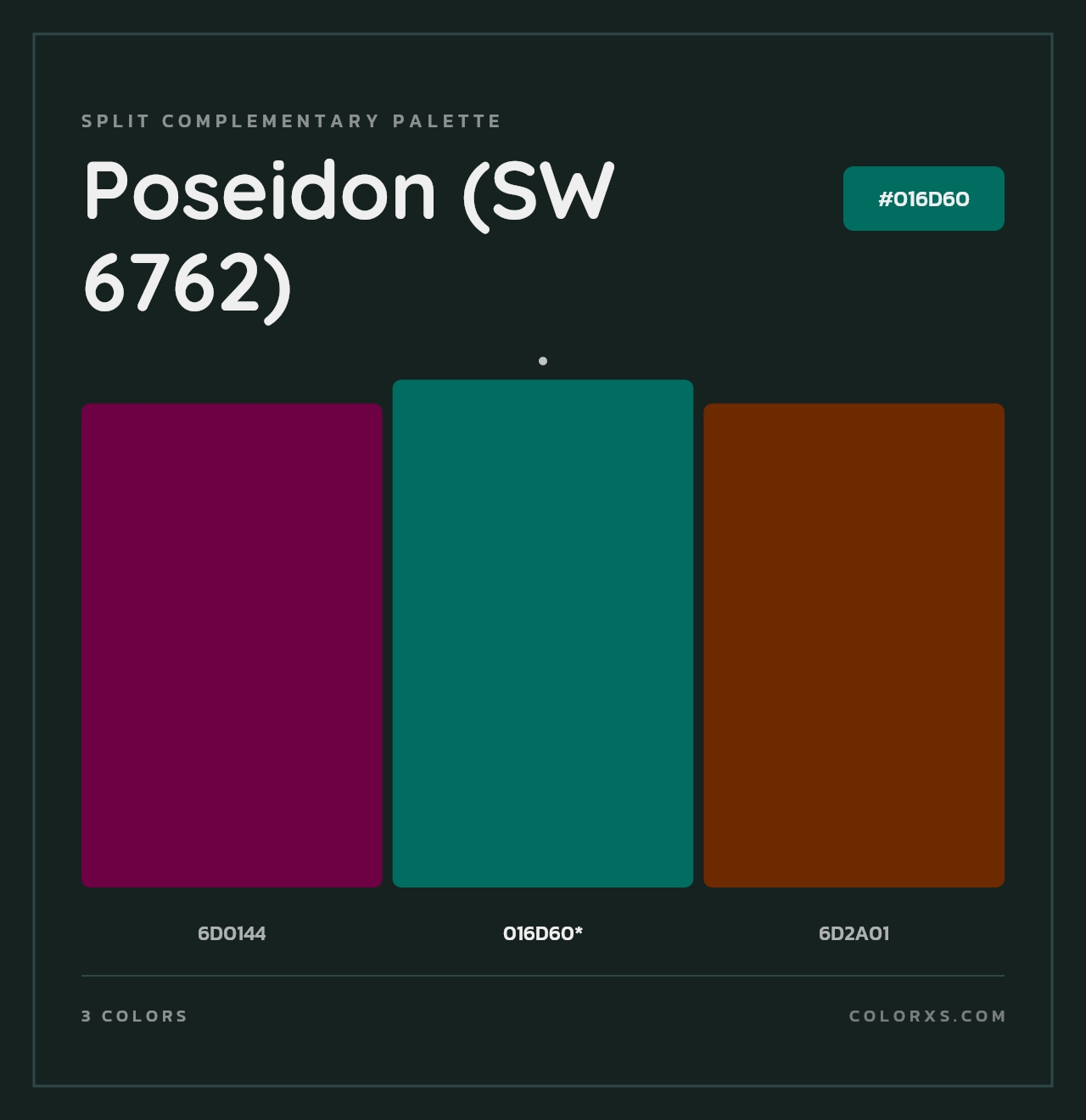 Poseidon (SW 6762) - Split-Complementary Color Palette