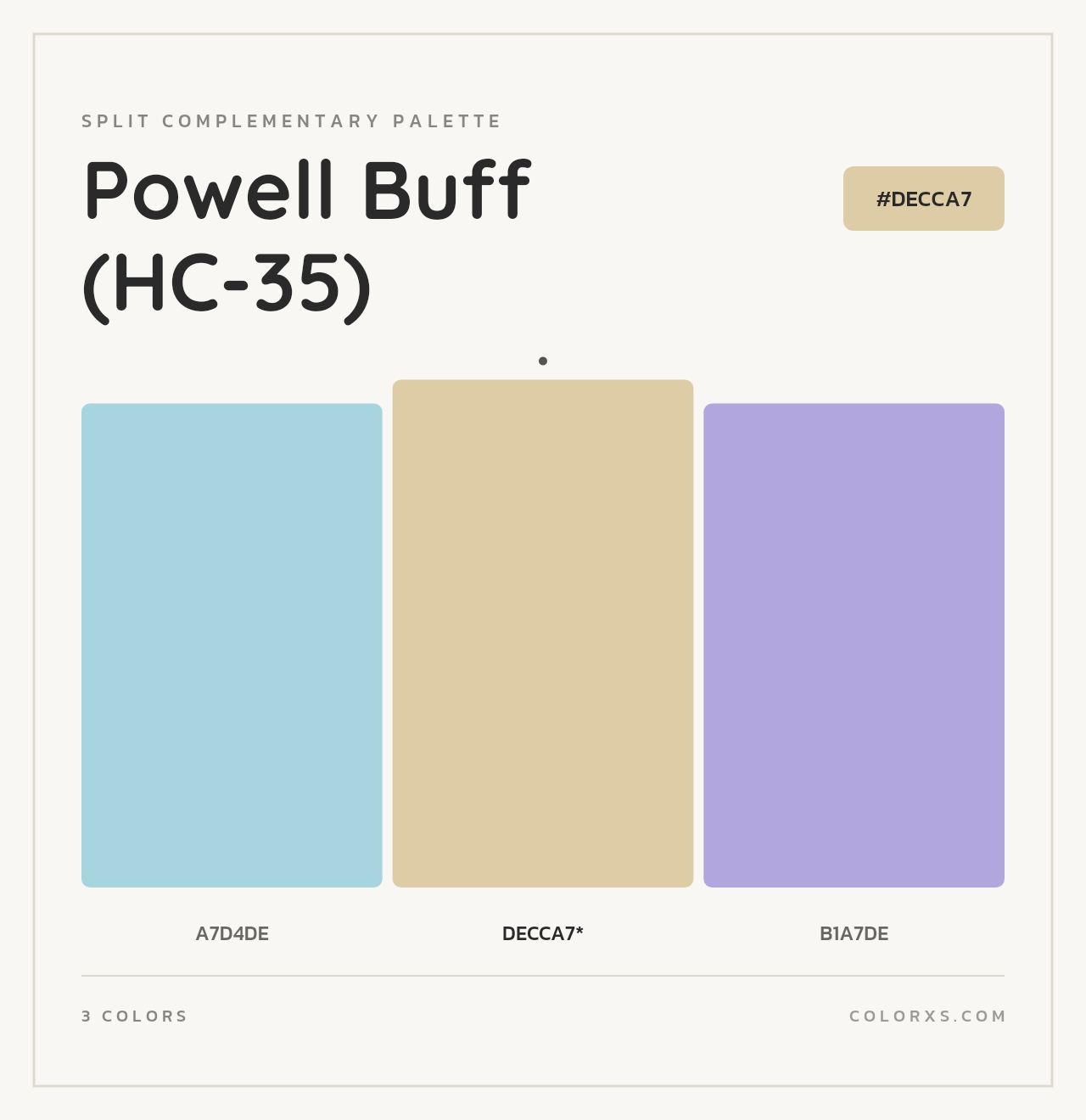 Powell Buff (HC-35) - Split-Complementary Color Palette