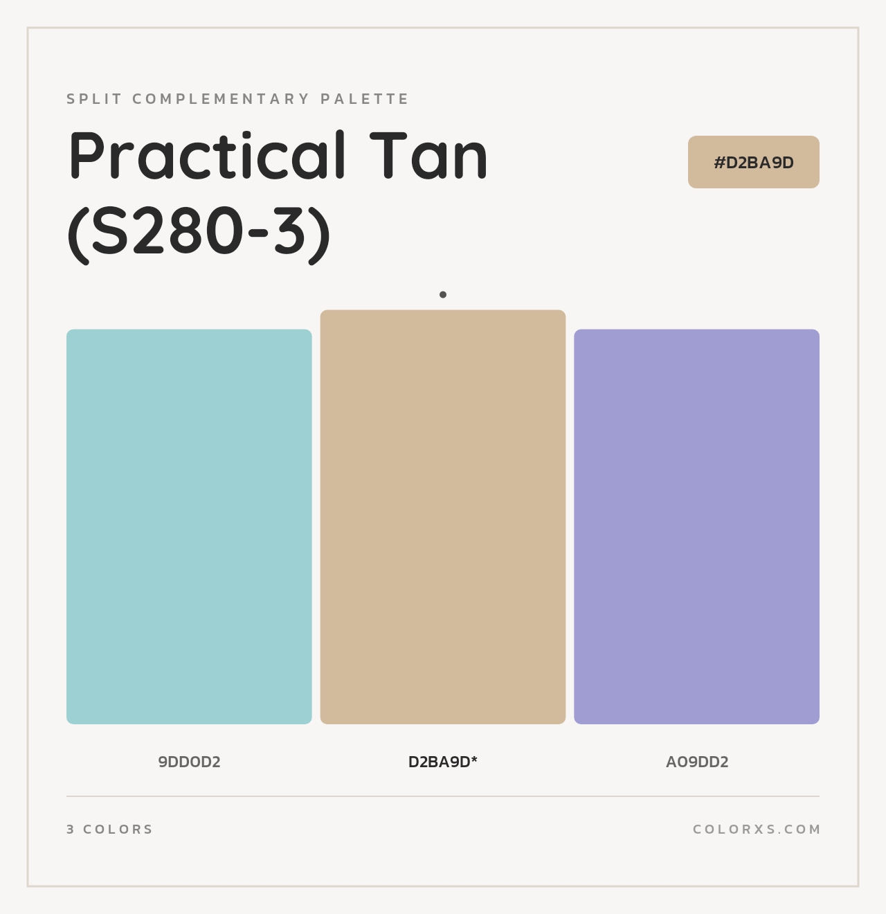 Practical Tan (S280-3) - Split-Complementary Color Palette