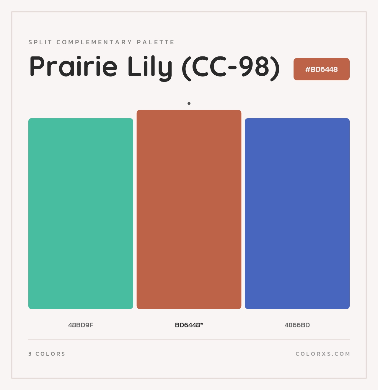 Prairie Lily (CC-98) - Split-Complementary Color Palette