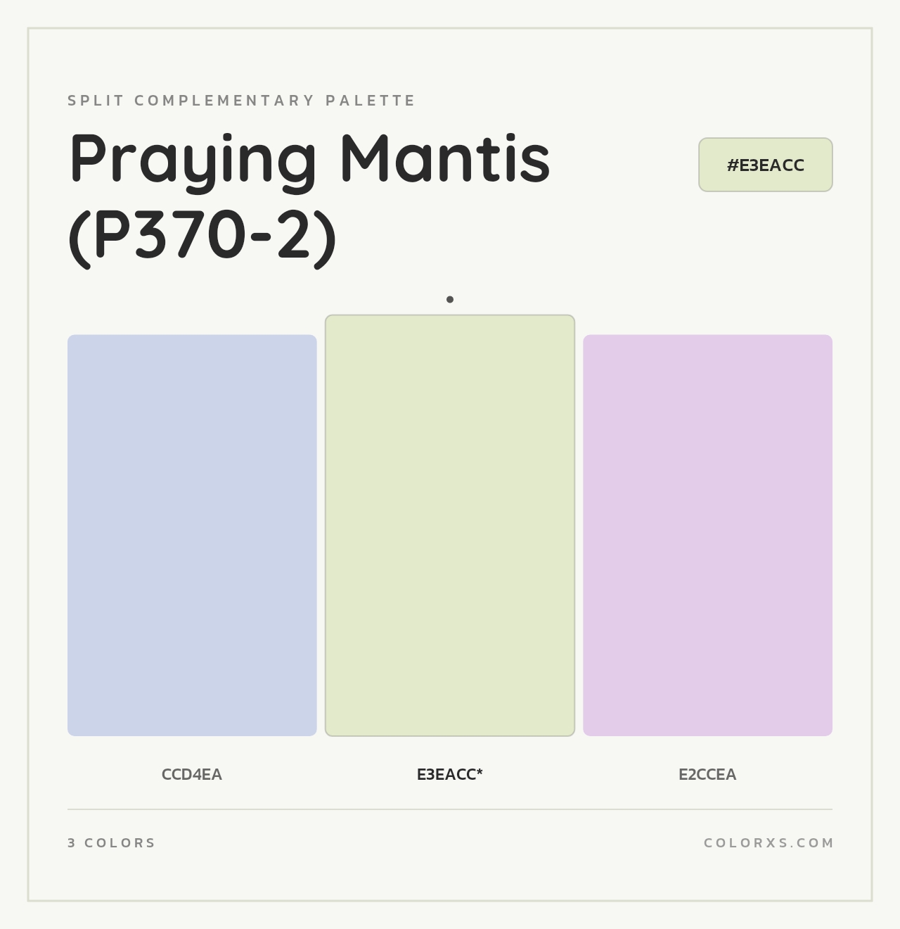 Praying Mantis (P370-2) - Split-Complementary Color Palette