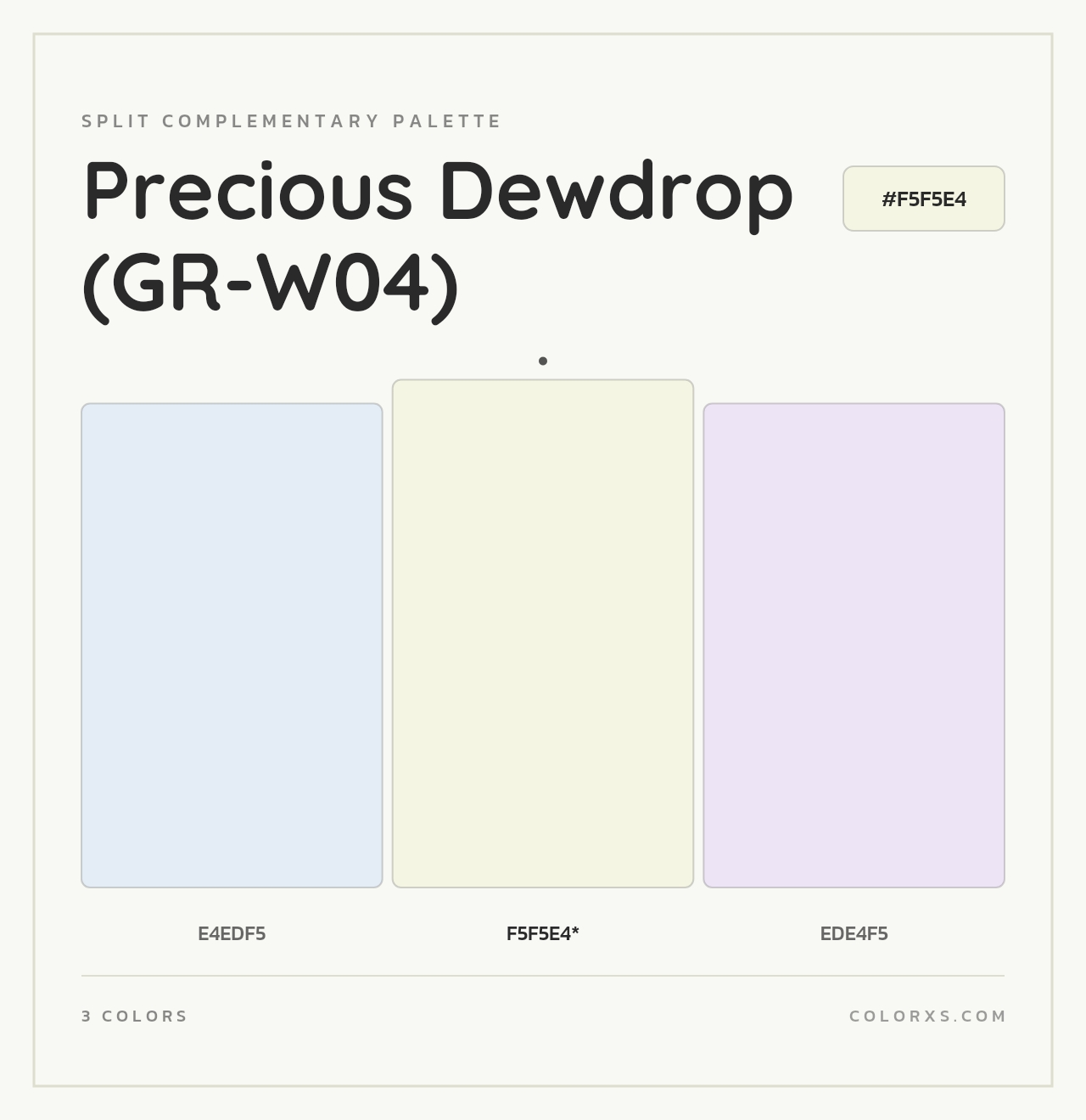 Precious Dewdrop (GR-W04) - Split-Complementary Color Palette