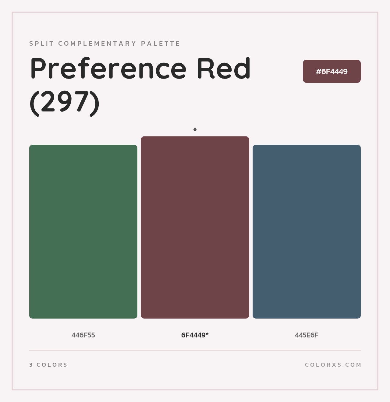 Preference Red (297) - Split-Complementary Color Palette