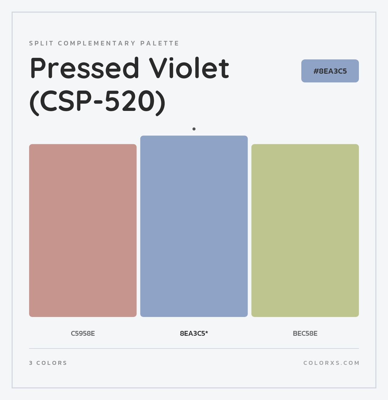 Pressed Violet (CSP-520) - Split-Complementary Color Palette