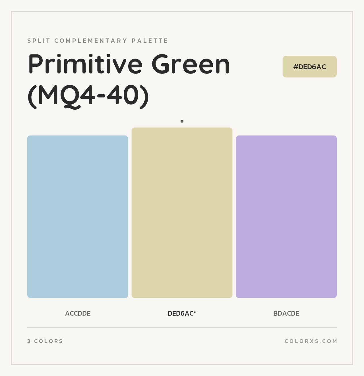 Primitive Green (MQ4-40) - Split-Complementary Color Palette