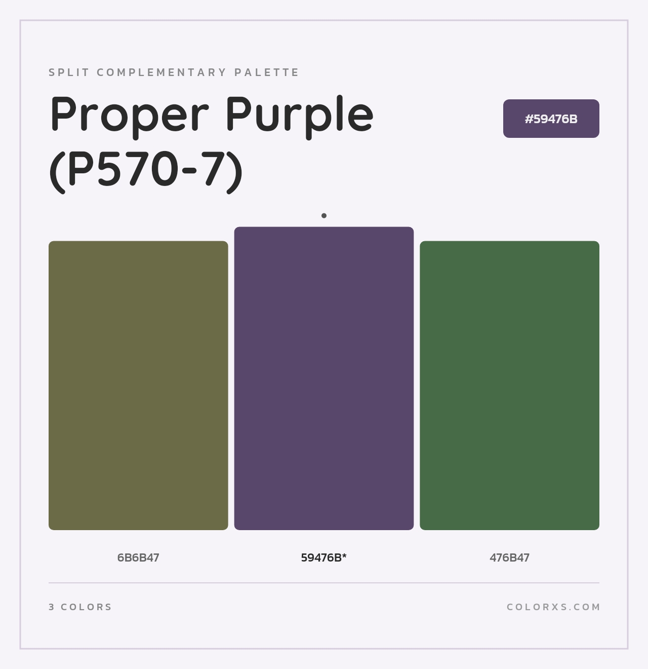 Proper Purple (P570-7) - Split-Complementary Color Palette
