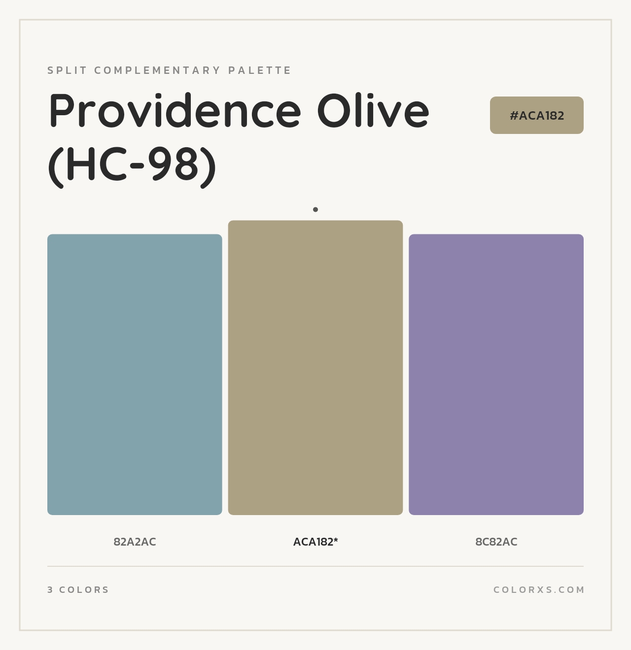 Providence Olive (HC-98) - Split-Complementary Color Palette