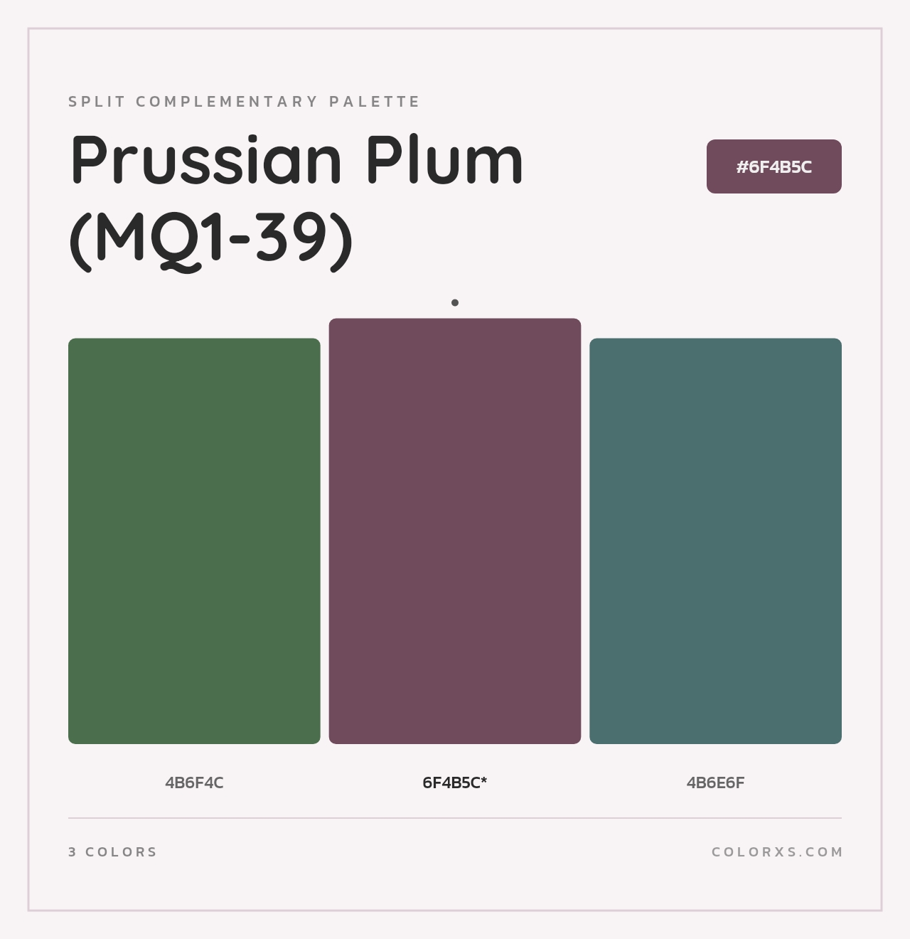 Prussian Plum (MQ1-39) - Split-Complementary Color Palette