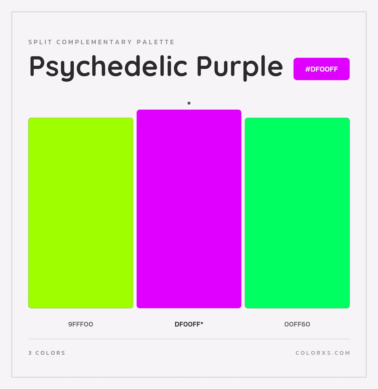 Psychedelic Purple - Split-Complementary Color Palette
