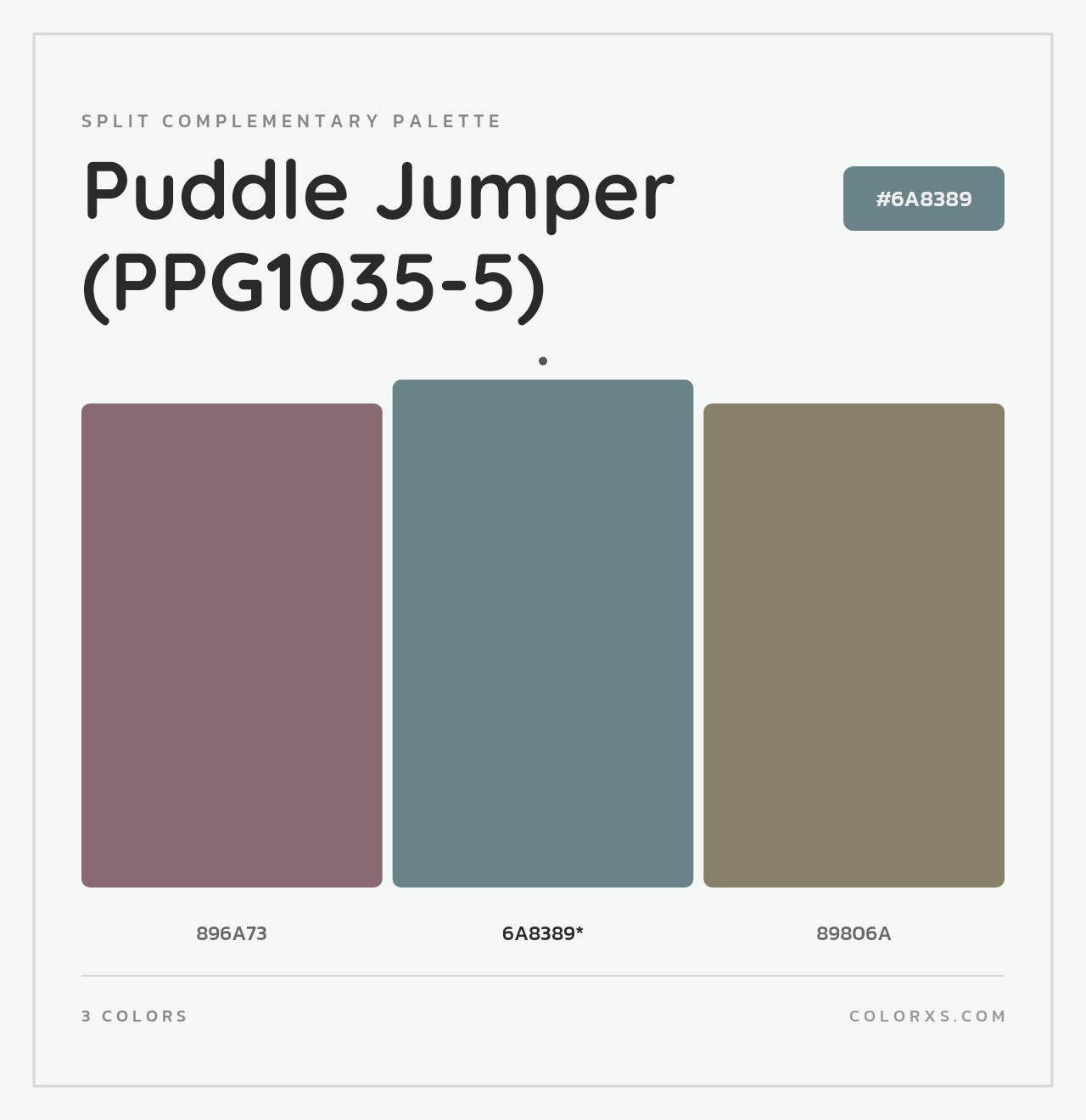 Puddle Jumper (PPG1035-5) - Split-Complementary Color Palette